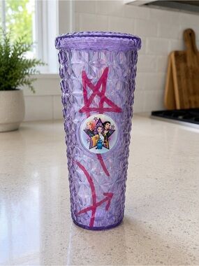 KPOP Demon Hunters Light-Up Purple Tumbler with Straw & Gift Box – LED Glow Cup
